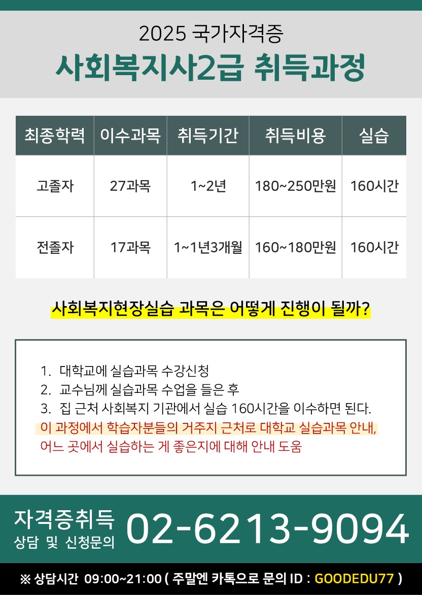  ★[국가자격증] 사회복지사2급! 국가고시로 개정 전 마지막으로 쉽게 취득하자